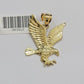 10k Yellow Gold Rope Chain Eagle Charm Pendant Set 18"-28 Inch 3mm Necklace REAL
