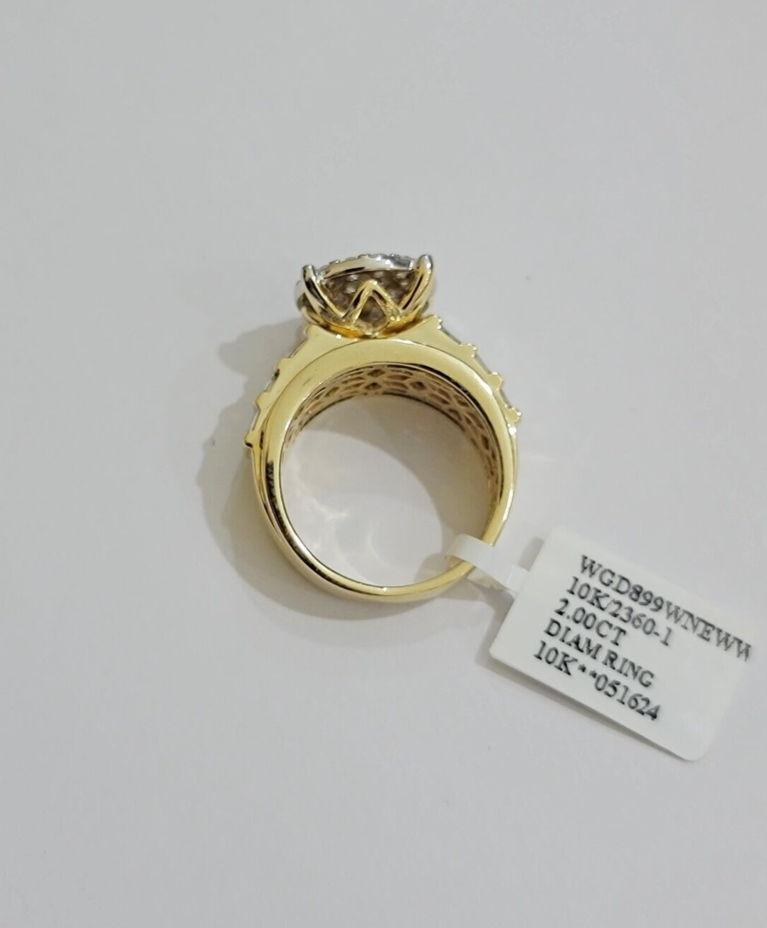 Real 10kt Yellow Gold 2CT Diamond Ring Women Band Natural Genuine Wedding SALE