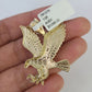 10k Gold Chain Eagle Pendant Set Miami Cuban link Necklace 5mm 20"-30" Charm