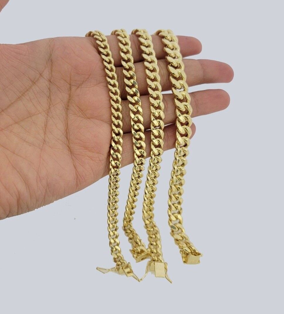 REAL 10kt Yellow Gold Bracelet Miami Cuban Link 6mm 7mm 8mm 9mm 7''-9" Inch SALE