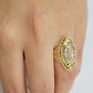 Ladies Ring 10k Yellow Gold Virgin Mary Cross 10KT REAL Gold Unique Size 5.5 END