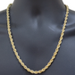 14k Gold Rope Chain & Nugget Texas map Charm pendant & 26 Inch Necklace Set Mens