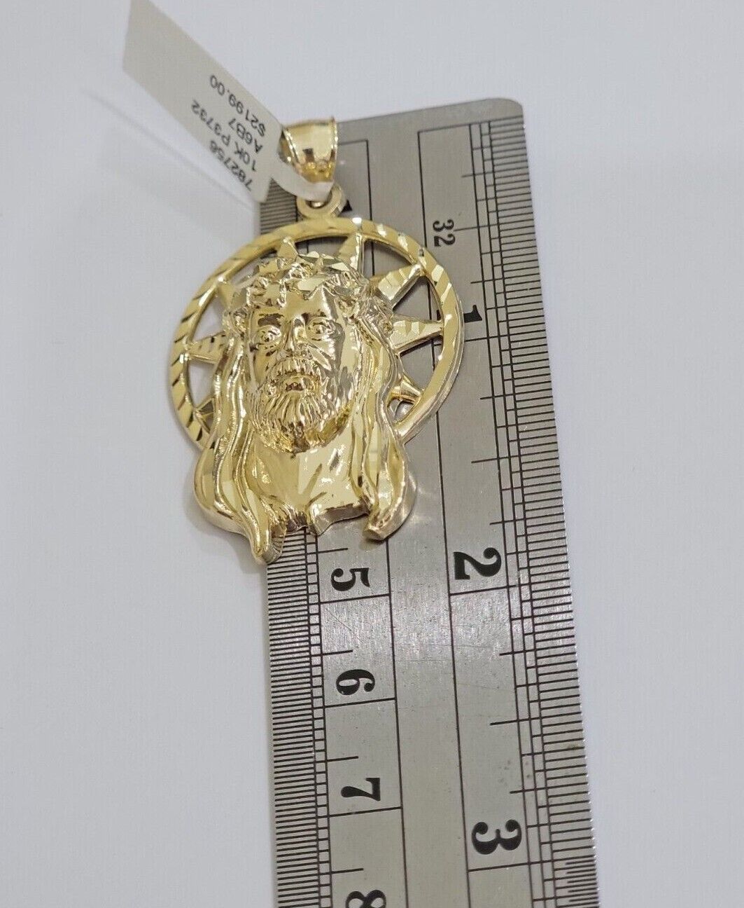 10kt Gold Rope Chain Jesus Head Charm Pendant Set 18-30'' Inch 5mm Necklace SALE