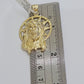 10kt Gold Rope Chain Jesus Head Charm Pendant Set 18-30'' Inch 5mm Necklace SALE