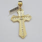 10k Yellow Gold Franco Chain Necklace Jesus Cross Charm Pendant 3mm 18-26 Inches