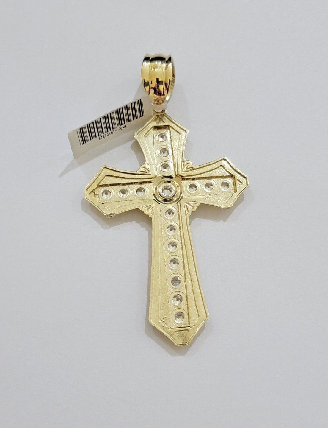 10k Yellow Gold Franco Chain Necklace Jesus Cross Charm Pendant 3mm 18-26 Inches