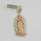 Diamond Virgin Mary Charm Pendant 10k Yellow Rose Gold Natural Diamond REAL SALE