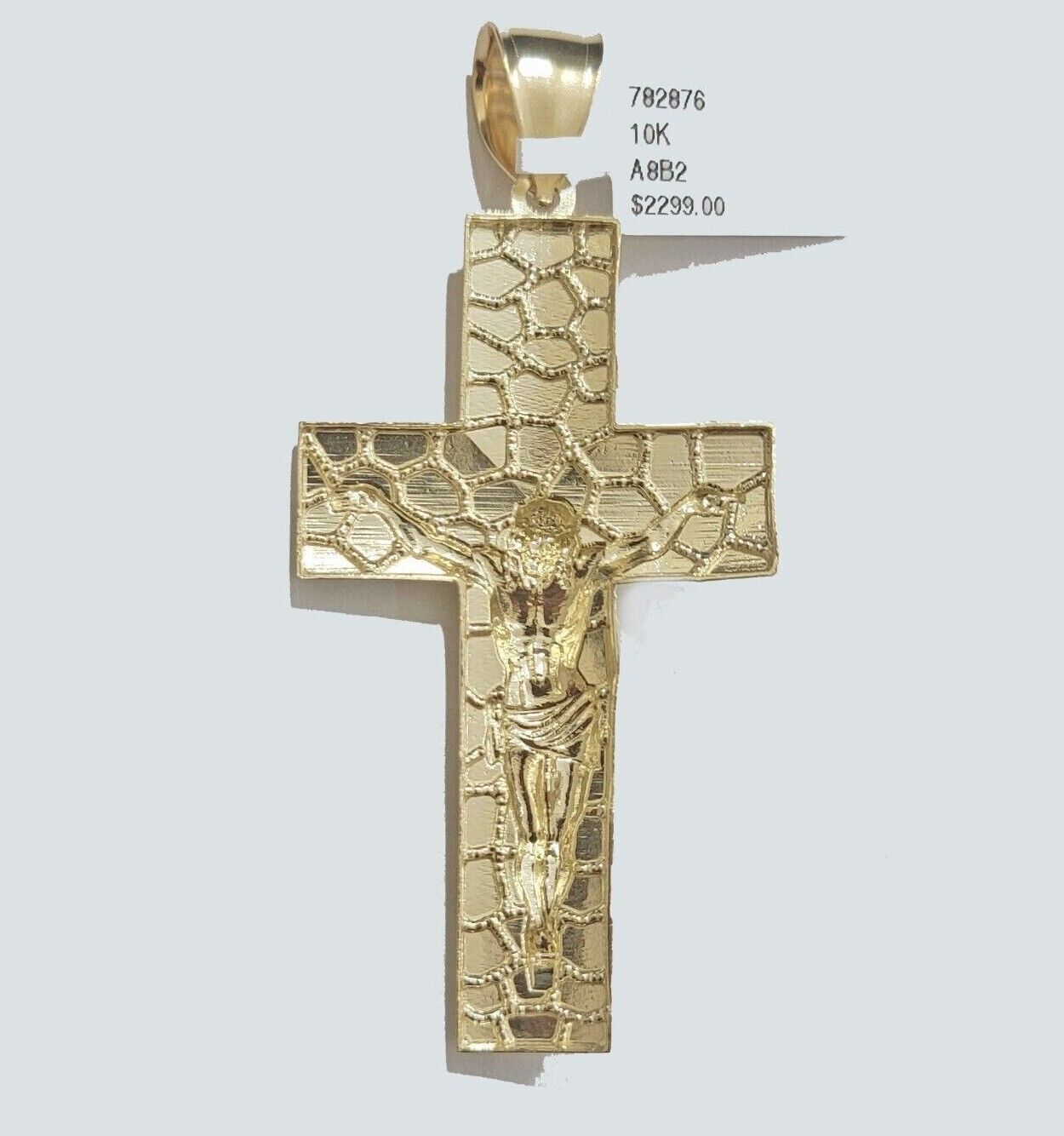 Real 10k Gold Rope Chain Necklace Jesus Cross Charm Pendant Set 20-28