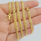 SOLID 18k Gold Miami Cuban Chain Necklace 2.5mm 3.5mm 4mm 18-26 Inches Men Women