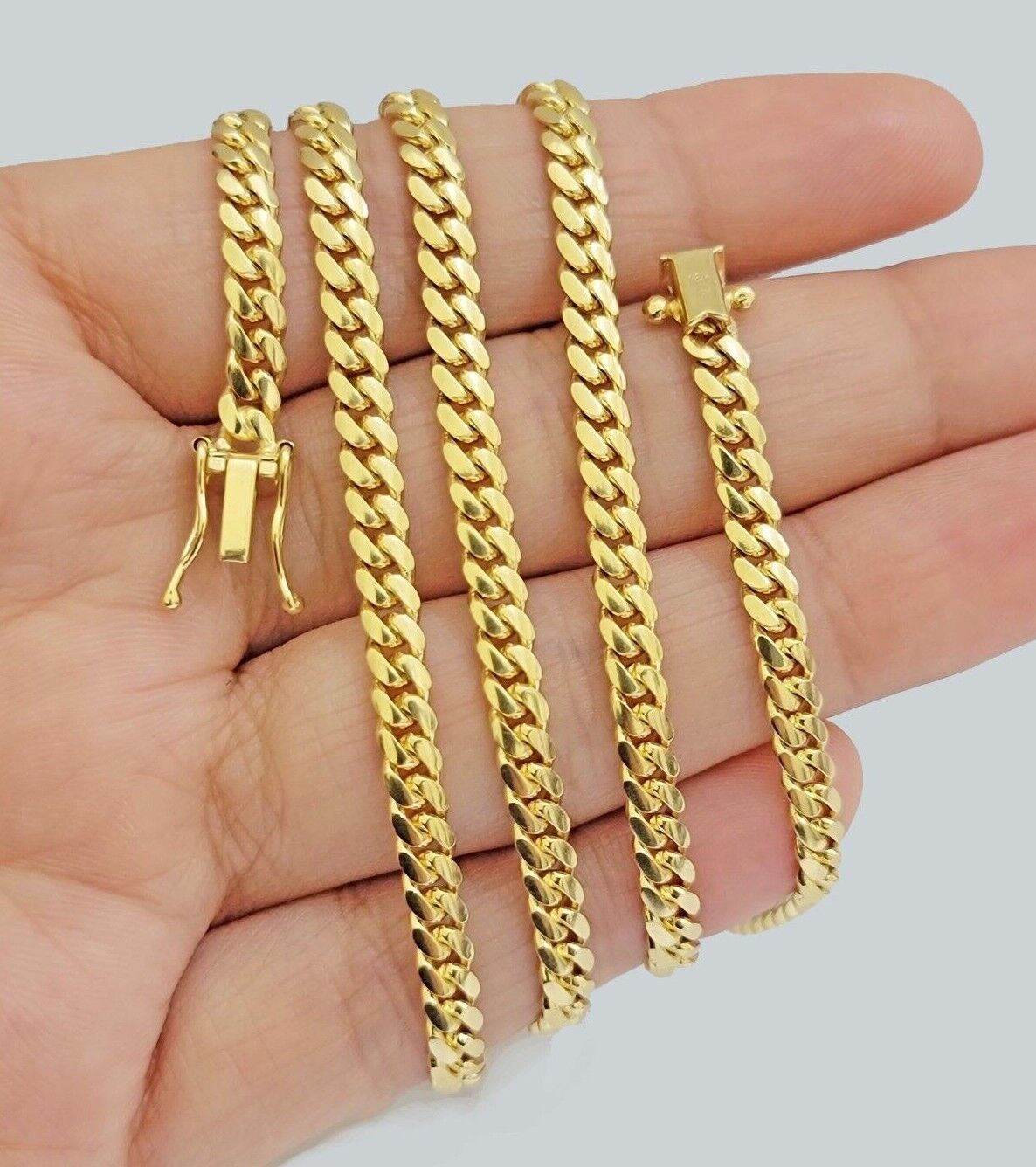 SOLID 18k Gold Miami Cuban Chain Necklace 2.5mm 3.5mm 4mm 18-26 Inches Men Women