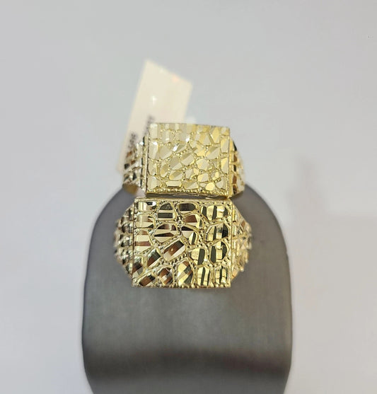 10k Nugget Ring Yellow Gold Women Men Real Genuine 10Kt
