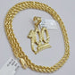 10k Yellow Gold Rope Chain 100 Charm Pendant Set 22 Inch 3mm Necklace REAL SALE
