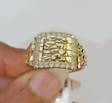Real 10k Nugget Ring Yellow Gold Women Men Genuine 10Kt