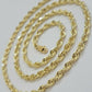 Real 14k Gold Rope Chain Necklace 4mm 18 - 26 Inch Diamond cuts 10kt  Men Women