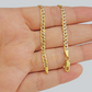 Solid 14kt Yellow Gold Cuban Curb Two-Tone Bracelet 3mm 7.5'' Inch Real 14k SALE