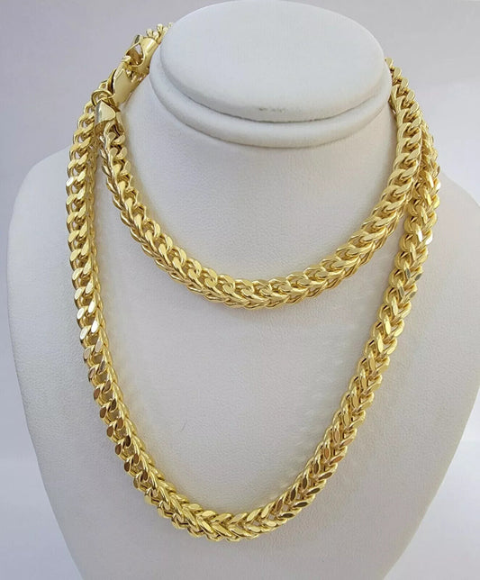 Real 10k Gold Franco Necklace Box Chain 22" & 24" Inch 6mm 10kt Yellow Gold SALE