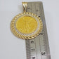 10k Gold Mexican Centenario Copy Coin Charm 50 Pesos Bezel 10kt Pendant Replica