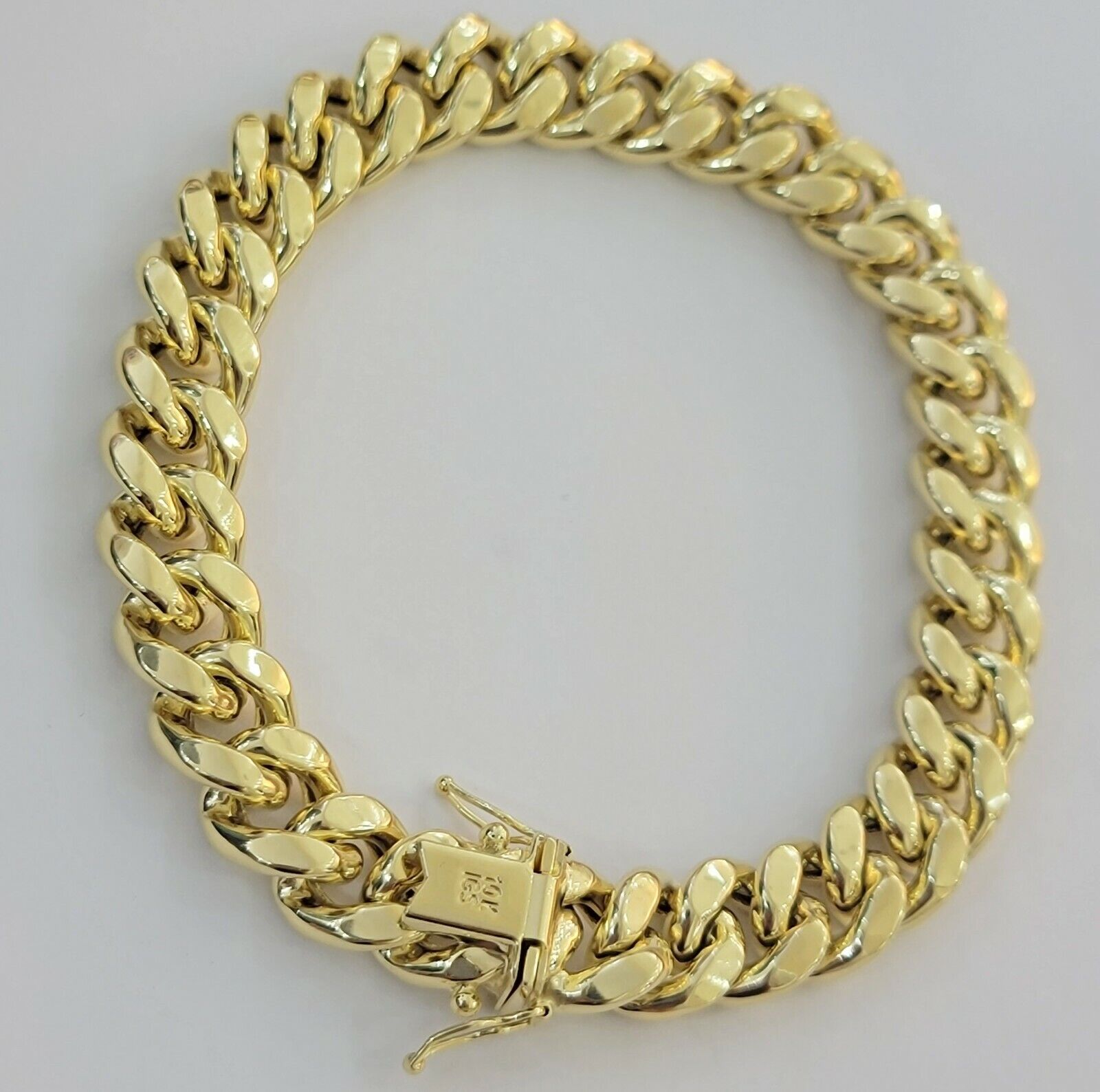 REAL 10k Gold Bracelet Miami Cuban Link 8 Inch 11mm Mens 10kt Yellow Gold Strong