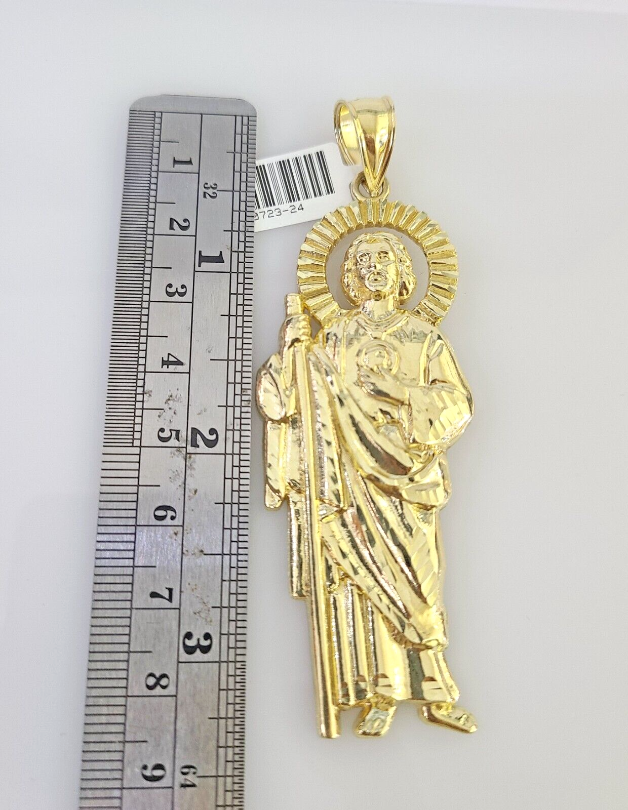 10k San Judas Charm Pendant Mens REAL 10Kt Saint Jude Yellow Gold