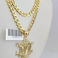 10k Gold Chain Necklace Eagle Anchor Pendant Set Cuban Curb 5mm 20"-28" Charm