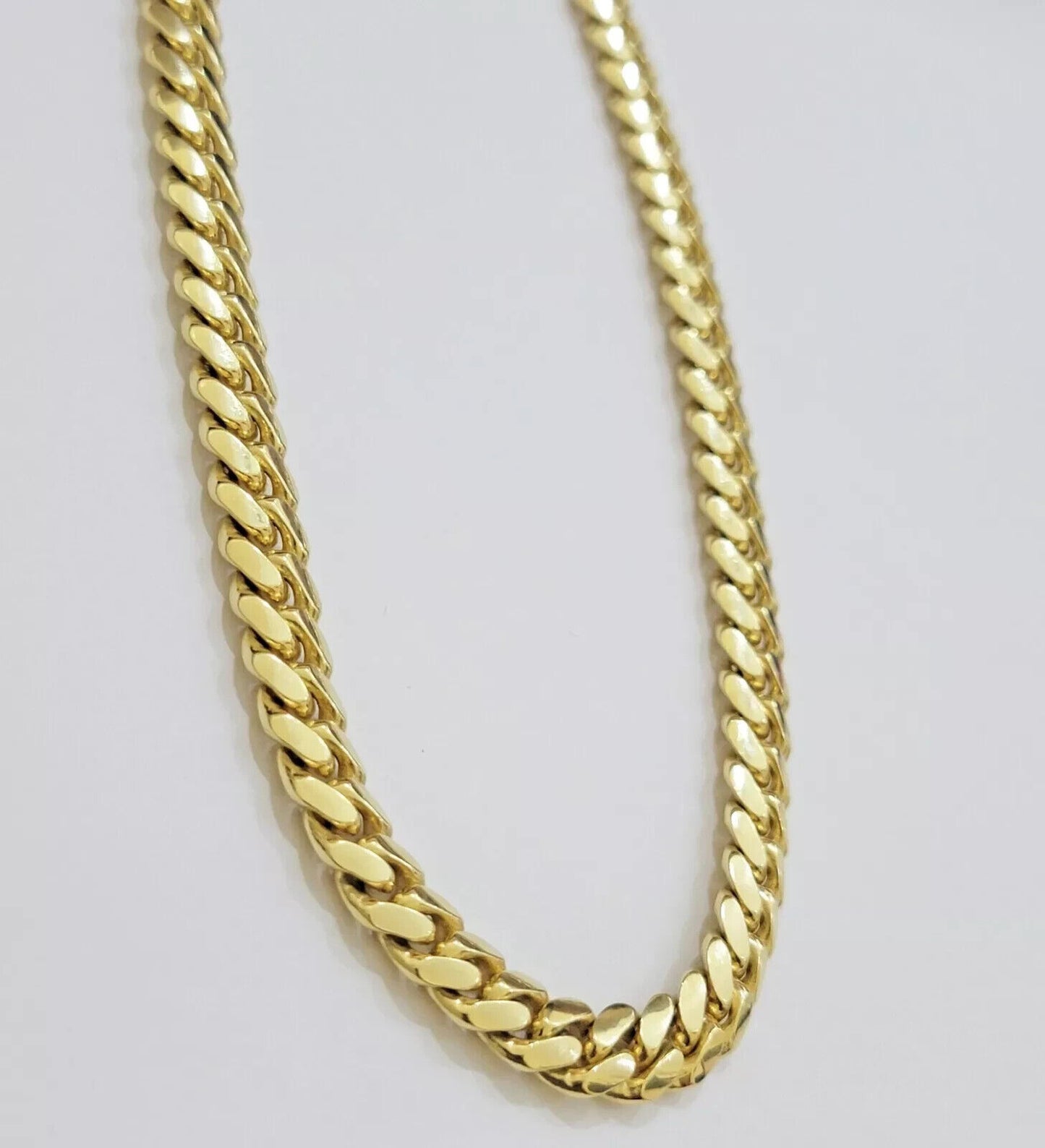 Real 10k Yellow Gold Necklace Miami Cuban Link Chain Mens 8mm 24 Inch 10KT Solid