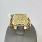 10k Nugget Ring Cuban Yellow Gold Women Men Real Genuine 10Kt