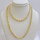 Real 14k Yellow Gold Rope Chain Necklace 4.5mm 18- 26 Inch Diamond Cut SOLID 14K