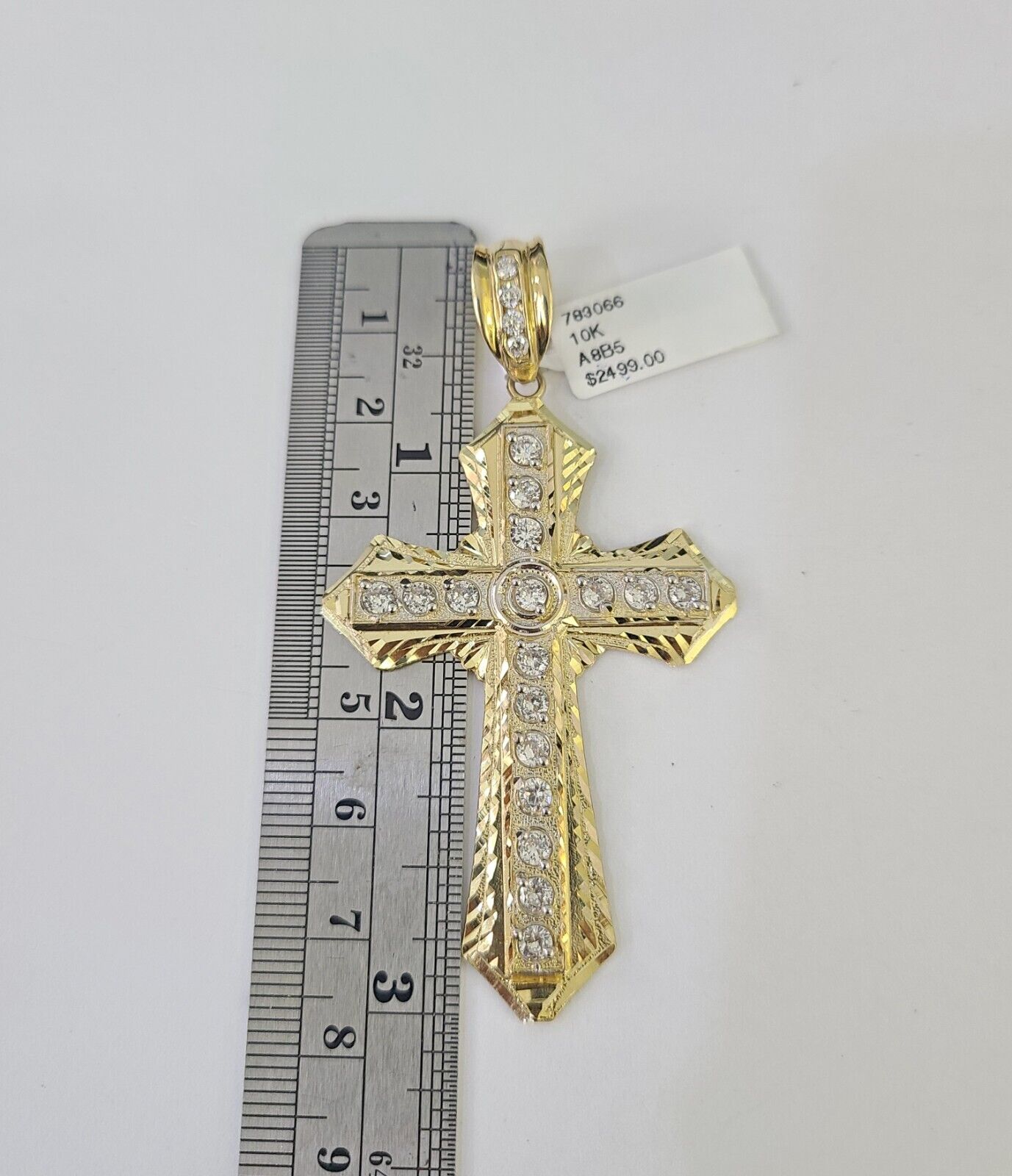 10k Rope Chain Yellow Gold Jesus Cross Charm Pendant 18-30'' Inches 8mm Necklace