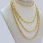 Real 18kt Yellow Gold Rope Chain Necklace 3mm 22 Inch Men Women SOLID HEAVY SALE