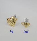 10k Nugget Heart Ring Yellow Gold Women Men Real Genuine Size 6 7 8 9 10 11 & 12