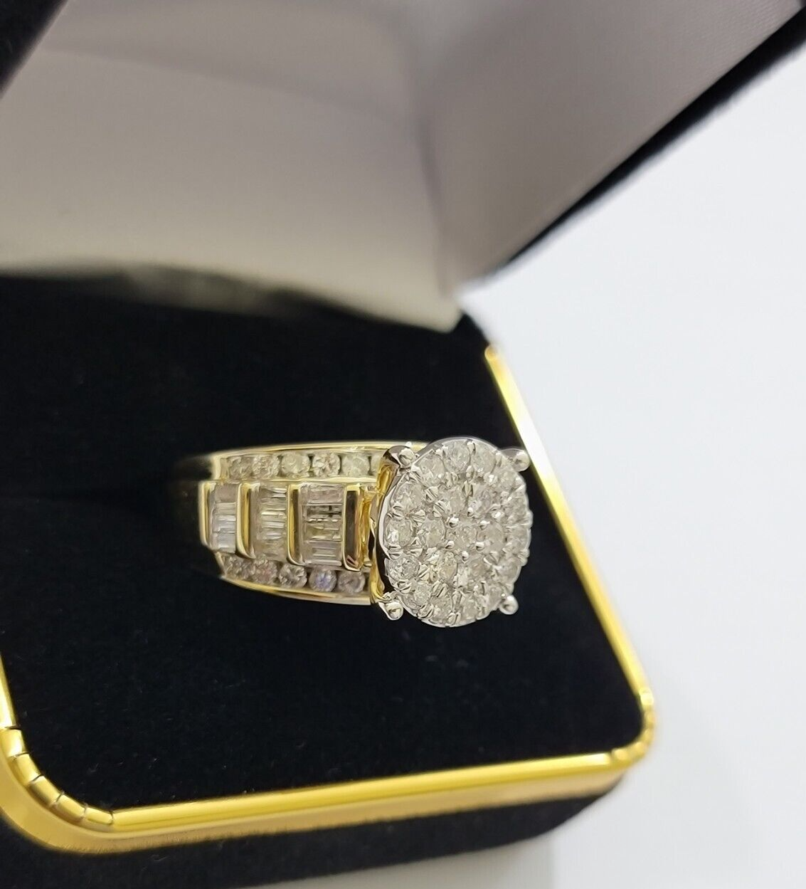 Real 10kt Yellow Gold 2CT Diamond Ring Women Band Natural Genuine Wedding SALE