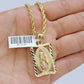 10kt Yellow Gold Rope Chain Virgin Mary Charm Pendant 18-28 Inches Necklace SALE