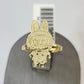 10k Cartoon Monster Ring Yellow Gold Men Women Real Genuine