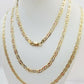 REAL 14k Trio Gold Necklace chain Ladies 3mm 3.5mm 5mm 18"-24" Women