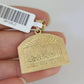 10k Gold Chain Last Supper Pendant Set Miami Cuban Necklace 4mm 18"-26" Charm