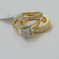 14k Yellow Gold 1.40CT Diamond Ring Band Ladies Trio Set Wedding Engagement SALE