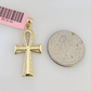 Real 14k Gold Chain Jesus Cross Pendant Set 14kt Miami Cuban Chain 2mm Charm