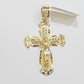 Real 10k Gold Chain Charm Set Jesus Cross Pendant Rope Necklace 5mm 18"-28" Mens