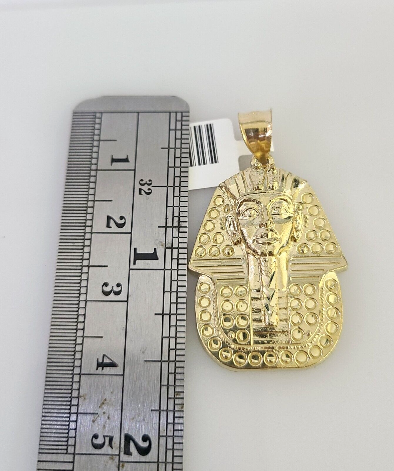 10k Pharaoh Head Charm Pendant Mens REAL 10Kt Egyptian Yellow Gold