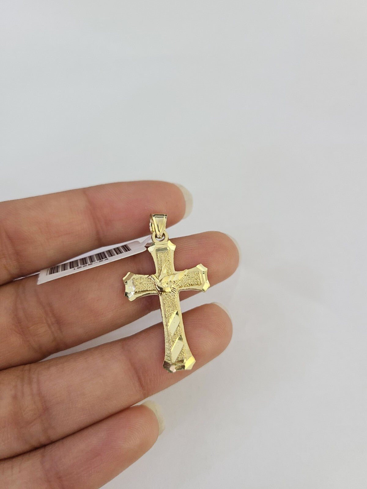 10k Jesus Cross Charm Pendant REAL 10Kt Yellow Gold Genuine Religious