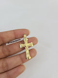 10k Jesus Cross Charm Pendant REAL 10Kt Yellow Gold Genuine Religious