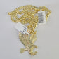 10k Gold Chain Eagle Pendant Set Miami Cuban link Necklace 5mm 20"-30" Charm