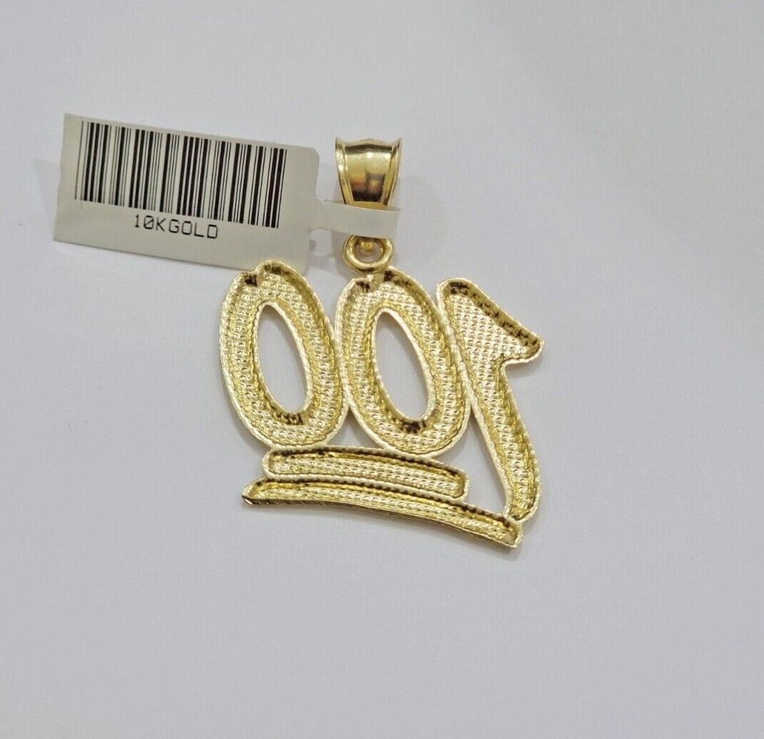 10k Yellow Gold Rope Chain 100 Charm Pendant Set 22 Inch 3mm Necklace REAL SALE
