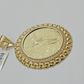 1947 Mexican Centenario Coin Charm Pendant Replica 50 Pesos With Bezel 10kt Gold