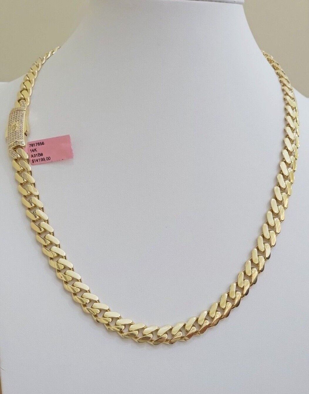 Real 14k Yellow Gold Monaco Chain Necklace  20" 22'' 24'' 26" Inch 9mm 14kt SALE