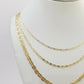 REAL 14k Trio Gold Necklace chain Ladies 3mm 3.5mm 5mm 18"-24" Women