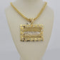 10k Gold Franco Chain Nugget Last Supper Charm Pendant 5mm 20-26 Inches Necklace