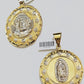 Real 10k Yellow Gold Jesus Virgin Mary Charm Pendant Two-Tone For 10kt Chain NEW