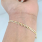 Solid 14kt Cuban Curb Two-Tone Bracelet 3mm 8'' Inch Real 14k Yellow Gold