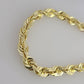 10k Rope Chain Necklace 6mm Solid link Diamond Cut 24" Men Women Yellow Gold